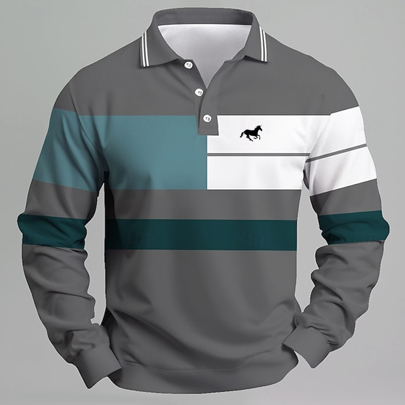 Мужская полосатая рубашка-поло – обзор и цена Golf Equipment Logo