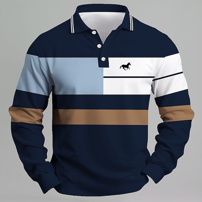 Мужская полосатая рубашка-поло – обзор и цена Golf Equipment Logo